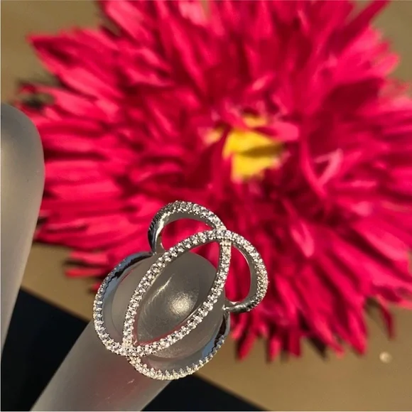Stirring Silver Interlocking Ring - Picture 5 of 8
